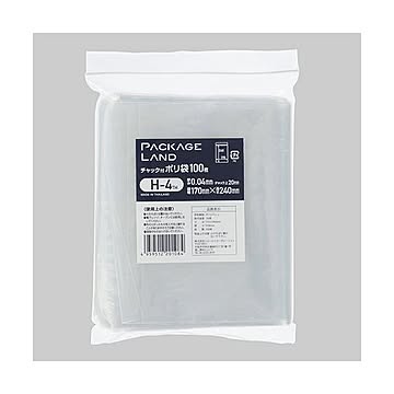 （まとめ） ショーエイコーポレーションチャック付ポリ袋 ヨコ170×タテ240×厚み0.04mm H-4TH 1パック（100枚） 【×10セット】