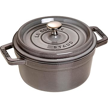 staub ストウブ 「 ピコ ココット ラウンド グレー 20cm 」 両手 鋳物 ホーロー 鍋 IH対応 【シリアルナンバー付き日本正規販売品】 La Cocotte Round40509-304