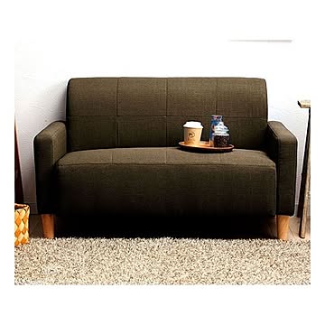 コンパクトソファー/ローソファー 【2人掛け】 約113×62×68cm 肘付き 脚付き 『MINI』 組立品 〔リビング〕