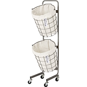 【BRID】LAUNDRY ROUND BASKET DOUBLE WITH CASTER 25L 2BOX ランドリー ラウンド バスケット ダブル 25L