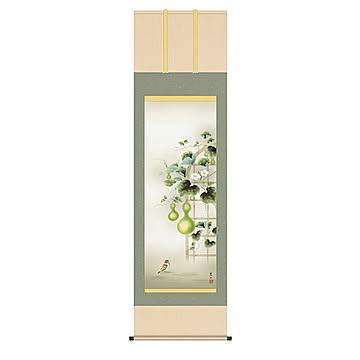 掛け軸 六瓢 唐沢碧山 54.5x190cm 三幸