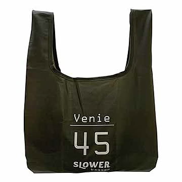 SLOWER スロウワー SHOPPER BAG Venie (S) ショッパーバッグ「ビーニー (S)」 エコバッグ マイバッグ マチ17cm コンビニ弁当サイズ カラビナ付き