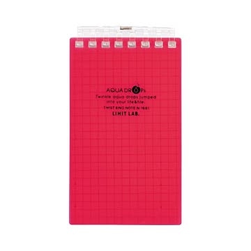 まとめ リヒトラブ AQUA DROPsツイストノートメモサイズ 125×72mm 8穴 5mm方眼罫 赤 40枚 N-1661-3 1冊  ×50セット