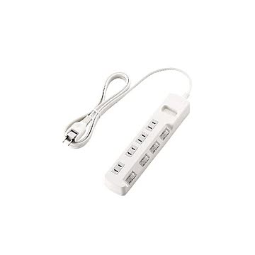 (まとめ)エレコム 個別スイッチ付省エネタップ T-E5A-2420WH×3セット