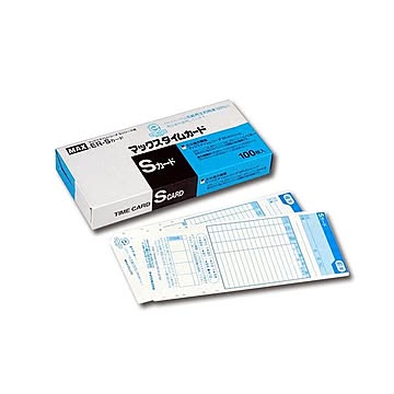 (まとめ) マックス タイムレコーダー用カード ER-Sカード ブルー ER90060 1パック（100枚） 【×3セット】