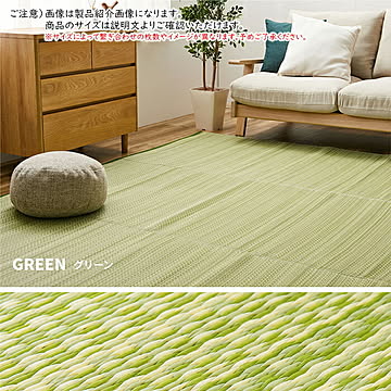 受注生産 洗える い草風 カーペット ライアン 本間 6帖 長方形 286x382cm 萩原