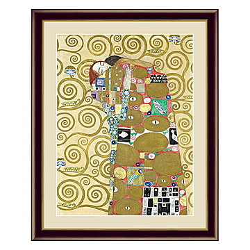 アート 額絵 抱擁 クリムト 本紙サイズ F4(約31x23cm) 額サイズ 42x34cm 三幸