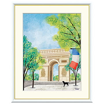 額絵 凱旋門 横田友広 42x34cm 三幸