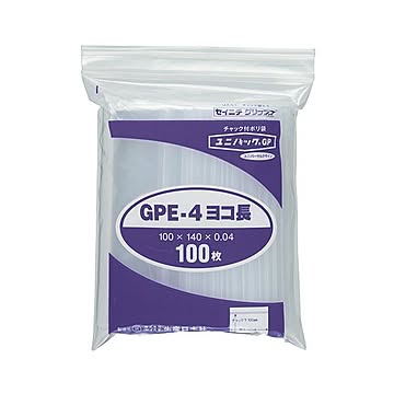 （まとめ） セイニチ ユニパックGP ヨコ長タイプヨコ140×タテ100×厚み0.04mm GPE-4ヨコナガ 1パック（100枚） 【×10セット】
