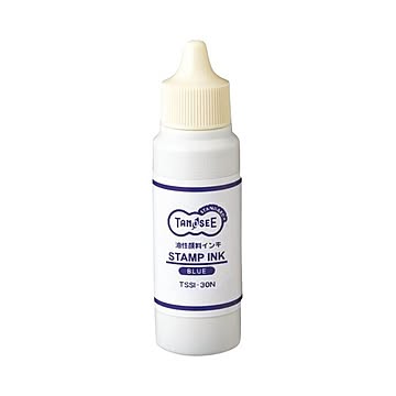 (まとめ) TANOSEE スタンプ台専用補充インキ 30ml 藍色 1個  【×30セット】
