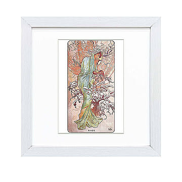 Alfons Mucha（アルフォンス ミュシャ） 冬 アートポスター（フレーム付き） m11469