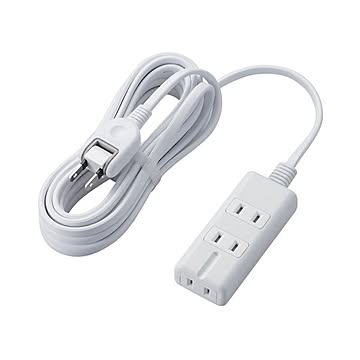 エレコム 磁石タップ/3個口（内3ピン1）/5m/ホワイト T-KM01-2350WH