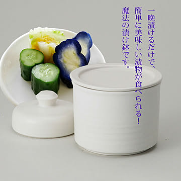 信楽焼 白釉一夜漬鉢（平蓋）