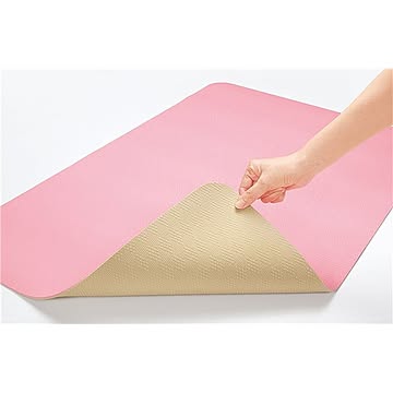 防滑 洗い場マット 60×90cm ピンク 薄型 クッション性 防寒対策