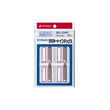 （まとめ） ニチバン マイタック(R) ラミネートインデックス 保護フィルム付 ML-234R 赤枠 1P入 【×10セット】