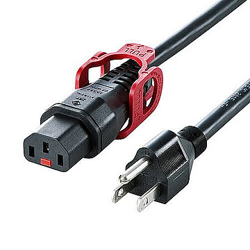 サンワサプライ 抜け防止ロック式電源コードロックプラス(3m) APW15-515C13LP-30 管理No. 4969887837955