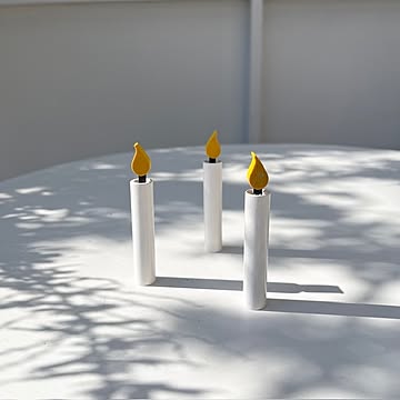 ラッセントレー　チャイムキャンドル　8センチ　ホワイト　LARSSONS TRA