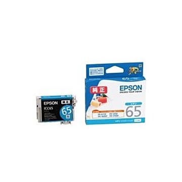 (業務用40セット) EPSON エプソン インクカートリッジ 純正 【ICC65】 シアン(青)