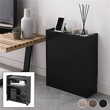 ケーブルボックス 収納家具 幅40cm×奥行14.5×高さ45cm 木製 収納ボックス コードケース コード収納 ケーブル収納ボックス スマホスタンド ケーブル隠