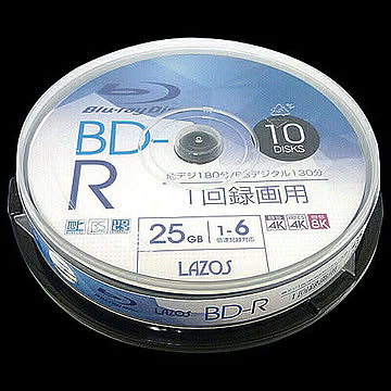 400枚セット(10枚X40個) Lazos BD-R L-B10PX40 管理No. 4589452997008