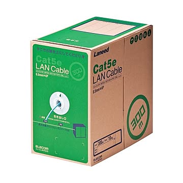 エレコム EU RoHS指令準拠LANケーブルCat5e 単線 ライトブルー 300m LD-CT2/LB300/RS 1本
