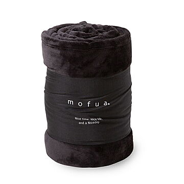 mofua プレミアムマイクロファイバー毛布(FJ) ダブル ブラック