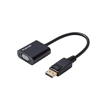 （まとめ） エレコム 変換アダプタ/DisplayPort-VGA/ブラック AD-DPVGABK 【×2セット】
