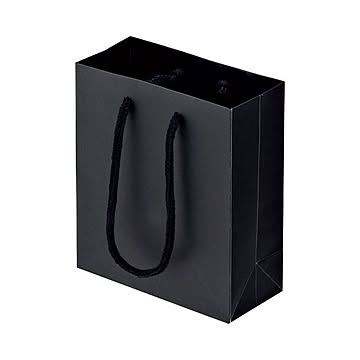 (まとめ) TANOSEE マットコート手提げ袋 ミニ ヨコ150×タテ170×マチ幅70mm ブラック 1パック（10枚） 【×10セット】
