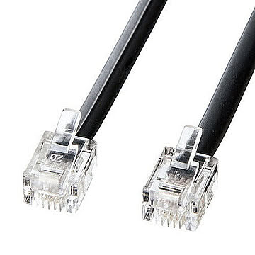 サンワサプライ モジュラーケーブル(黒) TEL-N1-15BKN2 管理No. 4969887760109