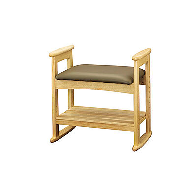 弘益 木製スツール W-5H ベンチ肘付き 腰掛け椅子 ナチュラル