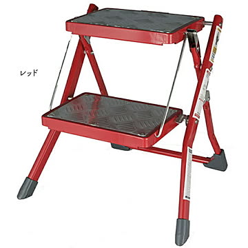 ダルトン 折りたたみ式脚立 FOLDING 2-STEPS LADDER 490x440x485mm レッド