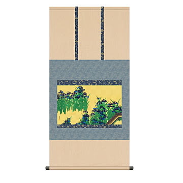 掛け軸 八ツ橋図屏風 尾形光琳 54.5x87.5cm 三幸