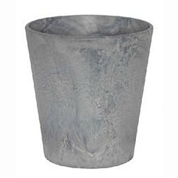 【6個入】 植木鉢/プランター 【ラウンド型 グレー 直径13cm】 底穴なし 『アートストーン』 〔園芸 ガーデニング用品〕
