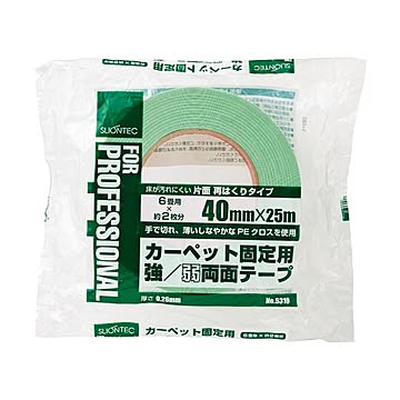 (まとめ) スリオンテック 布両面テープ 40mm×25m 531005 1巻  【×10セット】