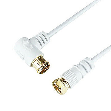 5個セット 極細アンテナケーブル 3m ホワイト L字差込式/ネジ式コネクタ HAT30-245LSWHX5 管理No. 4589452992515