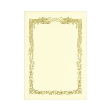 (まとめ) TANOSEE 賞状用紙 クリーム A4 ヨコ書用 業務用パック 1ケース（100枚）  【×5セット】