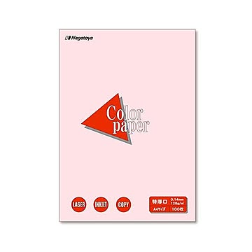 (まとめ) 長門屋商店 Color Paper A4 特厚口 さくら ナ-3419V 1冊（100枚）  【×10セット】