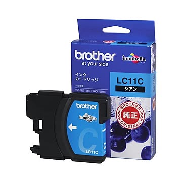 （まとめ） ブラザー BROTHER インクカートリッジ シアン LC11C 1個 【×4セット】