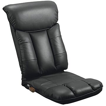 彩 ブランド 日本製 ハイバック座椅子 幅55cm 合皮 材質 13段リクライニング ブラック色