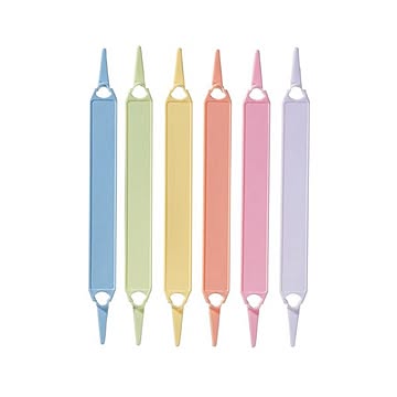 デビカ ペーパーファスナー足間隔80mm 約25枚収容 5色 060222 1セット1000本:各色200本