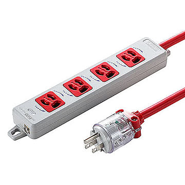 サンワサプライ 医用接地プラグ付き電源タップ TAP-HPM4-3R 管理No. 4969887839805