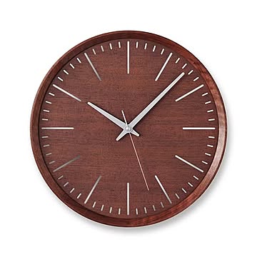 Lemnos レムノス Fluct WALNUT フラクト ウォールナット DFI23-08 WN 掛時計 掛け時計 ウォールクロック スイープムーブメント 音がしない 壁掛け時計