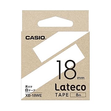 （まとめ）カシオ計算機 ラテコ専用テープXB‐18WE白に黒文字×5セット