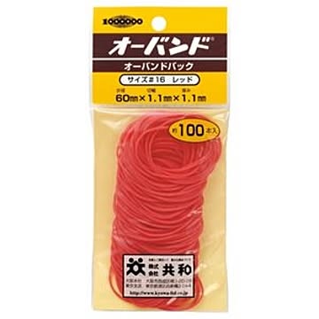 (まとめ) 共和 オーバンドパックカラー #16 内径38mm 赤 GG-400-RD 1パック（100本） 【×30セット】