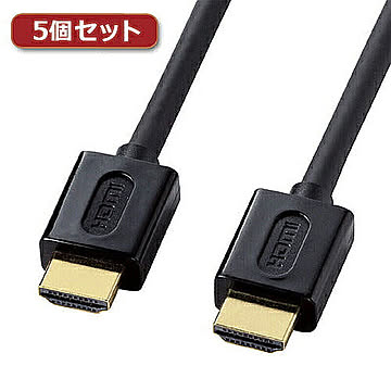 5個セット サンワサプライ 対応ハイスピードHDMIケーブル KM-HD20-10DBKX5 管理No. 4589452971176