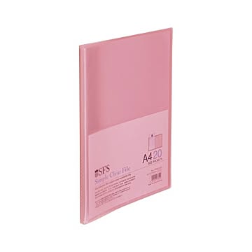 （まとめ） たんぽぽ A4クリアーファイル A4判タテ型（20ポケット） 109991050 ピンク 1冊入 【×20セット】