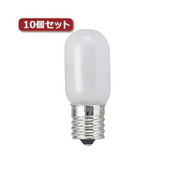 （まとめ）YAZAWA ナツメ球 E17 10W ホワイト10個セット T201710WX10【×2セット】