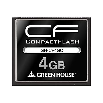 (まとめ）グリーンハウス コンパクトフラッシュ 133倍速 4GB GH-CF4GC 1枚【×3セット】