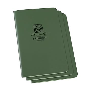 （まとめ） ライトインザレインステイプルノートブック ユニバーサル グリーン 971FX 1パック（3冊） ×2セット