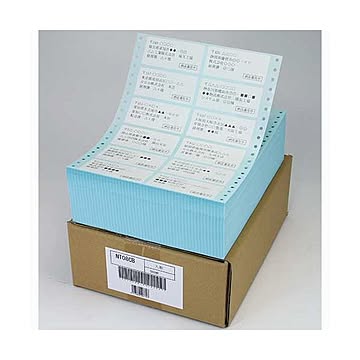 東洋印刷 ナナフォーム連続ラベル(剥離紙ブルー) 8×10インチ 12面 84×38mm NT08CB 1箱(500折)